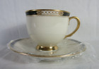 Lenox Hancock Gold Black Presidential Collection Footed Cup Saucer 4 Sets