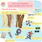 Fur Pipe Cleaner Craft Kit  1  Soft  Thick  Long Teddy Fur-wrapped Stem Wire For