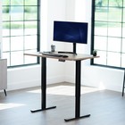 Vivo Electric 48  X 30  Stand Up Desk  Reclaimed Wood Table Top  Black Frame