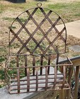 17 X 14 X 6 Vintage Iron   Metal  Outdoor Garden Planter Hanging Basket Lattice