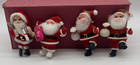 Lot Of 4 Vintage Antique Santa Claus Ornaments Rubber Faces 4 To 4 5 In Tall