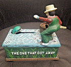 Vintage Cast Iron Mechanical Coin Bank  working Condition 