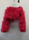 Ashley Stewart Women s Red Ruffle Tulle Tiered Shrug Bolero Jacket Sz 22 24 Nwt