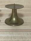 Vintage Pair Brass Candle Holders Spike 4 