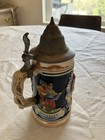 Vintage German Beer Stein - With Pewter Lid