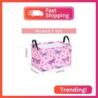 Huayee Pink Butterfly Storage Basket Gift Laundry Bins Collapsible Storage Baske