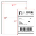 50-1000 Shipping Labels 8 5  X 5 5  Half Sheets Blank Self Adhesive 2 Per Sheet