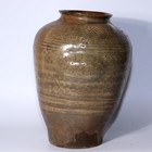 Early Joseon Dynasty Buncheong Mishima Floral Jar Antique Korean Pottery Krs157
