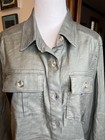 Anthropologie Level 99  Linen Blend Tensel Utility Jacket Olive Green Sz L Nwt