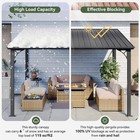 12 X 10 Ft Hardtop Pergola Outdoor Lean To Gazebo Galvanized Steel Sloping Roof