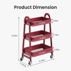 3-tier Small Rolling Metal Storage Organizer Mobile Utility Cart Kitchen Cart