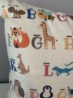Alphabet A To Z Animals Kids Throw Pillow Decor Nursery 14 X 14 Euc Zipped Cover