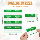 200 Pcs Peel And Stick Badges 9 65 X 7 28 Inch Identification Badge Green