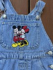 Vintage Y2k 90s Disney Blue Denim Mickey   Minnie Mouse Overall Shorts 6 6x