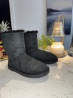 Ugg Australia Bailey Bow Ii Black Shearling Bow Lined Women   s Boots 8