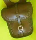 New Allegany Mountain Saddlery Top Grain Tooled Leather Double Horn Saddle Bags