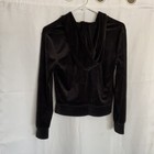 Juicy Couture Black Velour Hoodie Jacket Size Small    Used