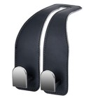 Car Hooks For Headrest  Leather Car Seat Back Storage Organizer Black-1 Pack