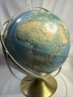 Vintage Rand Mcnally World Portrait Globe W Soviet Union  Metal Base Raised Topo
