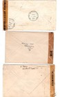 3 Mexico Wwii  Censored Covers Tape 2 Stamps Each Ppd-usa