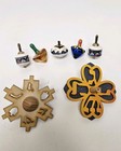 A Group Of 7  Dreidels  Glass  Porcelain   Wood  Handmade Dreidels For Hanukkah