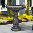 24 4 In Outdoor Gray Bird Bath For Garden Patio Home Classical Decor Concrete
