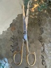 Vintage Shears Scissors   Long Sewing Shears Solingen   Gilt Metal Steel Scissor
