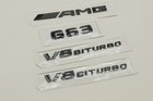 4pcs Gloss Black 3d Emblems For Amg G63 V8 Biturbo Side Rear Badges