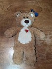 First   Main Tender Teddy Bear Tan Brown Heart Patch Beanbag Plush Toy 14 