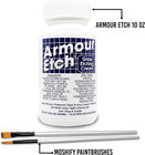 Armour Etch 10 Oz Glass Etching Cream Bundle With  Brushes