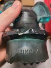 Vintage Blue Aqua Hemingray Mickey Mouse Style Glass Insulator