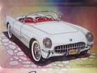 Vintage Gm C1 1953 Corvette Coin Key Tray Artist Edward Schaefer