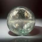 Japanese Glass Fishing Float Buoy Ball Vtg Clear Light Blue Hand Blown Bubble 3   