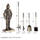 3-piece Fireplace Tool Set-medieval Knight Cast Iron Statue-includes Shovel     
