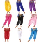 Us Women Chiffon Belly Dance Pants Plastic Beads Tassels Bloomers Metallic Pants