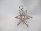 Stained Glass 12 Point Star Moravian Ornament Handmade 3  Iridescent