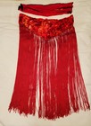 Tribal Fusion Belly Dance Costumes  Red Velvet Fringe Hip Belt