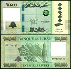 Lebanon 100 000 Livres Banknote  2023  Unc Usa Seller  10 Notes