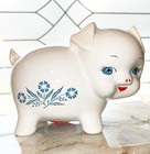 Vtg Corning Ware Blue Cornflower Piggy Bank - Made In England - Rare