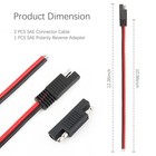 Ofband 2pcs Sae Connector Cable With Sae Plug Polarity Reverse Adapter 14awg