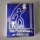 Vtg Puppeteers Of America Pin Logo Blue Enamel Inlay Silver Tone Lapel Brooch