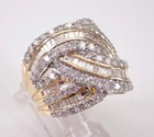 3 00ct Round Cut Lab Created Diamond Cluster Wedding Ring 14k Yellow Gold Plated