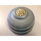 Vintage Round Metal Music Jewelry Trinket Box With Powder Puff