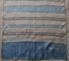 Scarf Vintage Authentic Striped Art Blue Gray Silk Long Mens