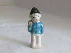 Vintage Ceramic Whistle Waving Boy In Blue Jacket Made In Japan