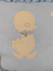 Vtg 1975 Children s Tooth Fairy Pillow Blue Yellow Duck Ruffle Trim 10x9  W  Tag