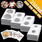 250x Dollar Size 2x2 Cardboard Mylar Coin Holder Flip For Silver Dollars 5 Sizes