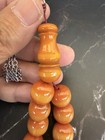 Antique Miscky Butter Scotch Yellow Amber Bakelite Islamic Prayer 33 Beads 66g R