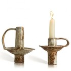 Taper Candle Holders  Vintage Ceramic 5 4  L 5 6  H   4 65  L 4 1  H 0 87  Id