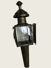 Vintage Brass Carriage Buggy Lantern W  Glass 14 5   